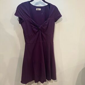 NWOT Hollister Purple Mini Dress Cotton Fit Flare